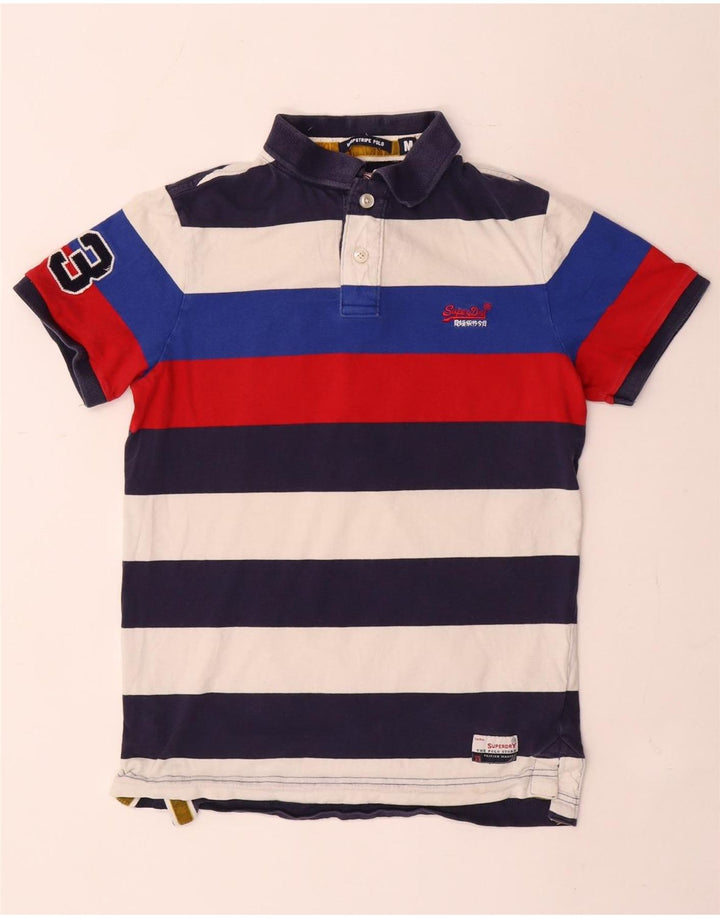 Tricou polo grafic pentru bărbați Superdry, bumbac cu dungi multicolore medii
