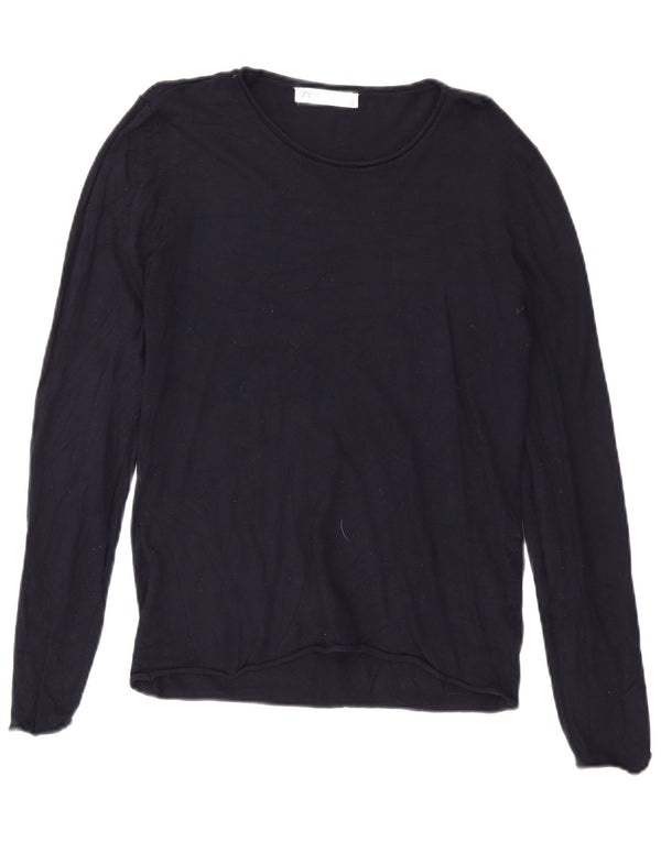 Top femeie Zara cu mânecă lungă UK 18 XL bleumarin, viscoză