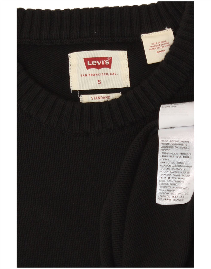 Pulover Levi's pentru bărbați, standard cu gât crew, bumbac mic, negru
