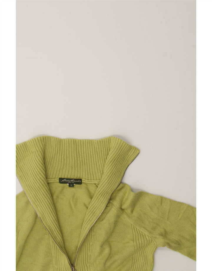 EDDIE BAUER Mens Zip Neck Jumper Sweater Medium Green Cotton Vintage Eddie Bauer and Second-Hand Eddie Bauer from Messina Hembry 
