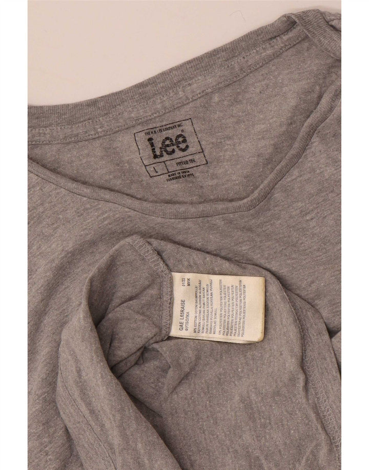 Tricou pentru bărbați Lee Top mare din bumbac gri