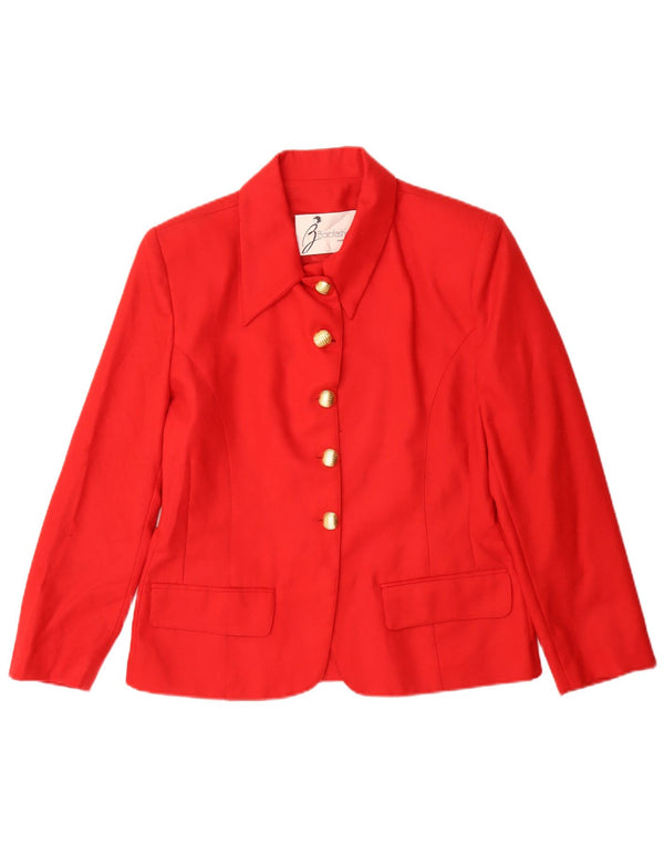 Jachetă vintage pentru femei cu 5 nasturi IT 44 Medium Red Wool Classic