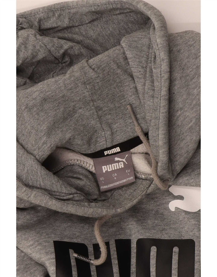 Pulover Puma pentru bărbați cu capota, mare, gri, pătat