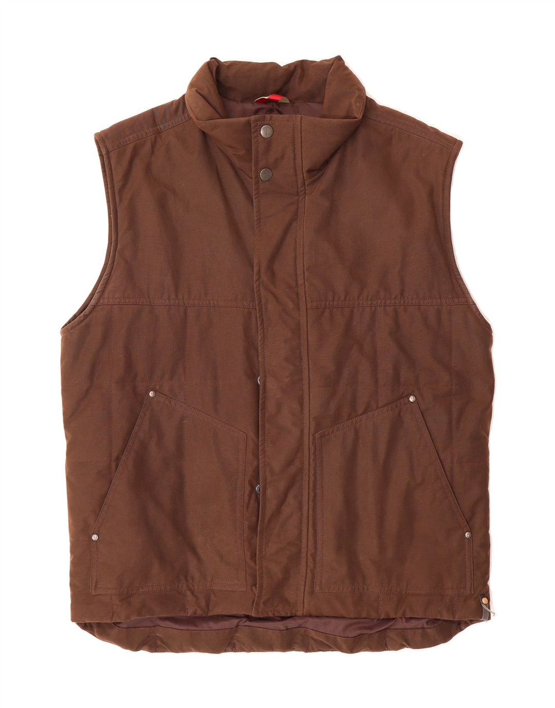 TRUSSARDI Mens Padded Gilet IT 48 Medium Brown Cotton Vintage Trussardi and Second-Hand Trussardi from Messina Hembry 