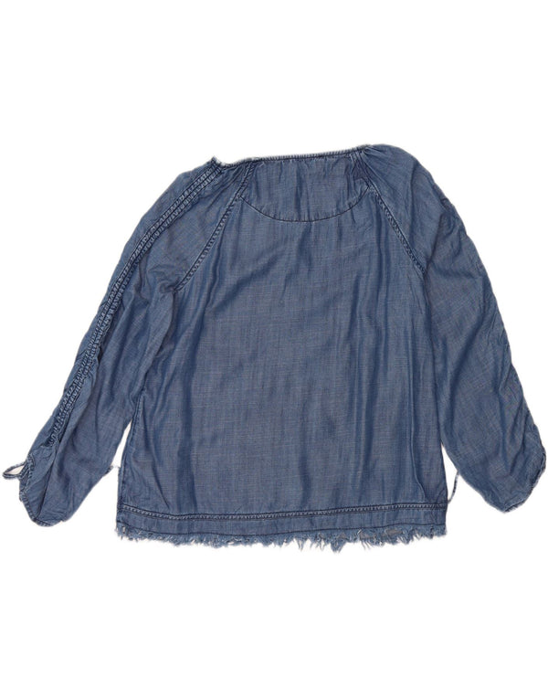 Bluză cu mânecă lungă pentru femei Marks & Spencer UK 14 Medium Blue Floral