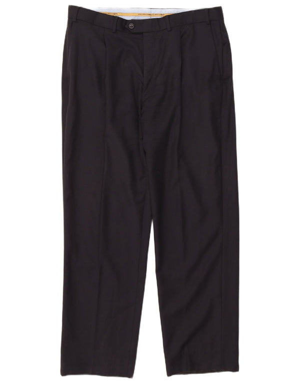 Marks & Spencer Pantaloni drepți pentru bărbați L36 L31 Lână bleumarin