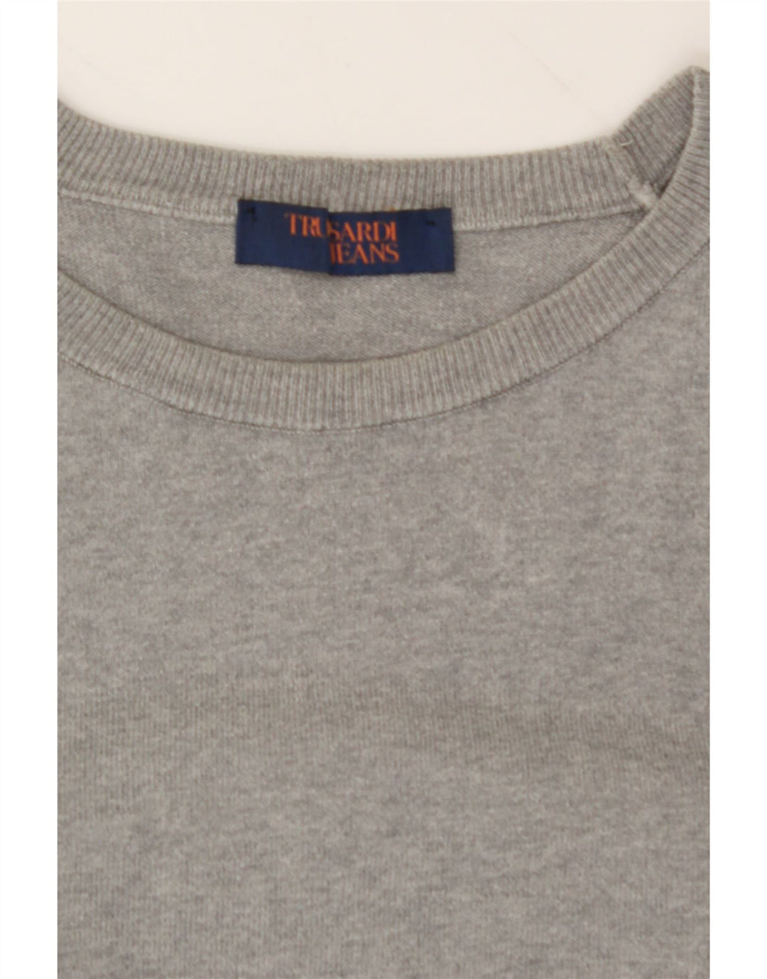 TRUSSARDI Mens Boat Neck Jumper Sweater Medium Grey Vintage Trussardi and Second-Hand Trussardi from Messina Hembry 