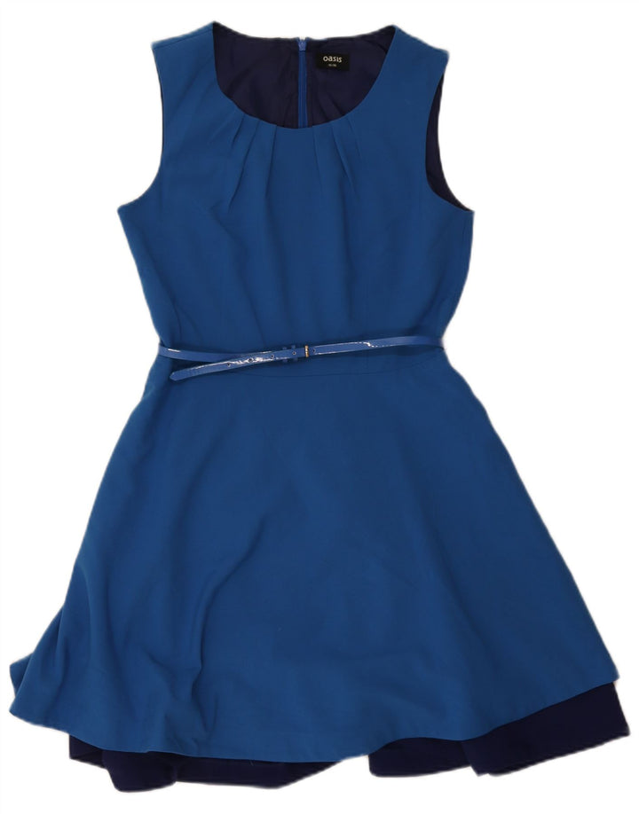 Rochie A-Line fără mâneci Oasis UK 10 Poliester albastru mic