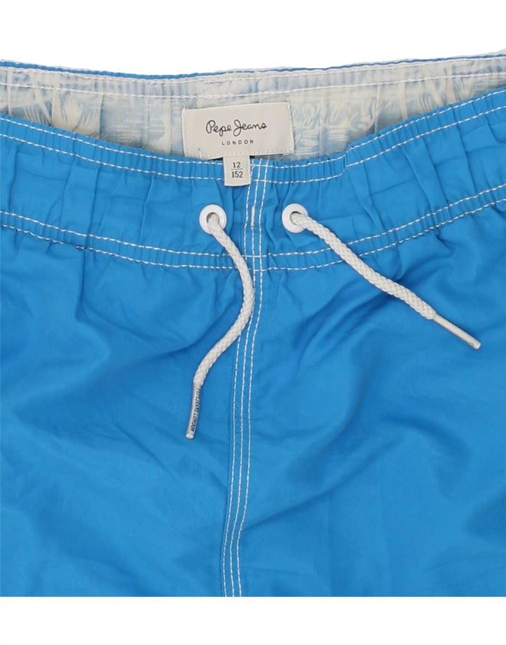 PEPE JEANS Boys Graphic Swimming Shorts 11-12 Years Blue Polyester Vintage PEPE Jeans and Second-Hand PEPE Jeans from Messina Hembry 