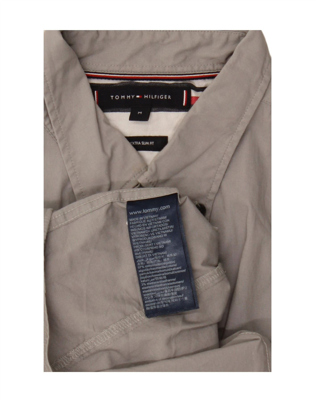 Cămașă pentru bărbați Tommy Hilfiger Extra Slim Fit Bumbac Gri mediu
