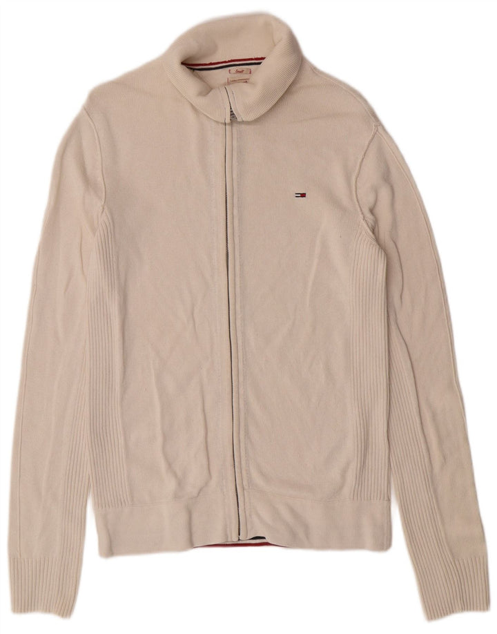 Pulover cardigan Tommy Hilfiger pentru bărbați, mic din bumbac alb