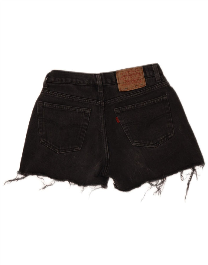 Pantaloni de damă Levi's 501 Denim Hot Pants W29, bumbac mediu negru