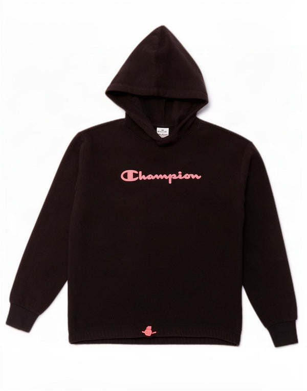 Pulover pentru fete Champion, cu glugă, cu glugă, 15-16 ani, poliester negru 2XL