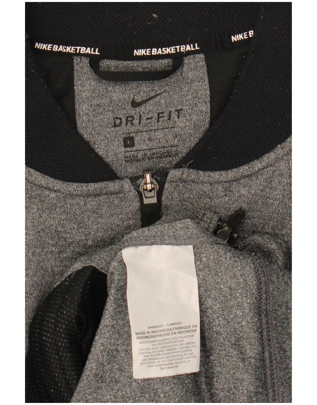 Jachetă de top pentru trening Nike Dri Fit pentru bărbați, mare, gri, poliester