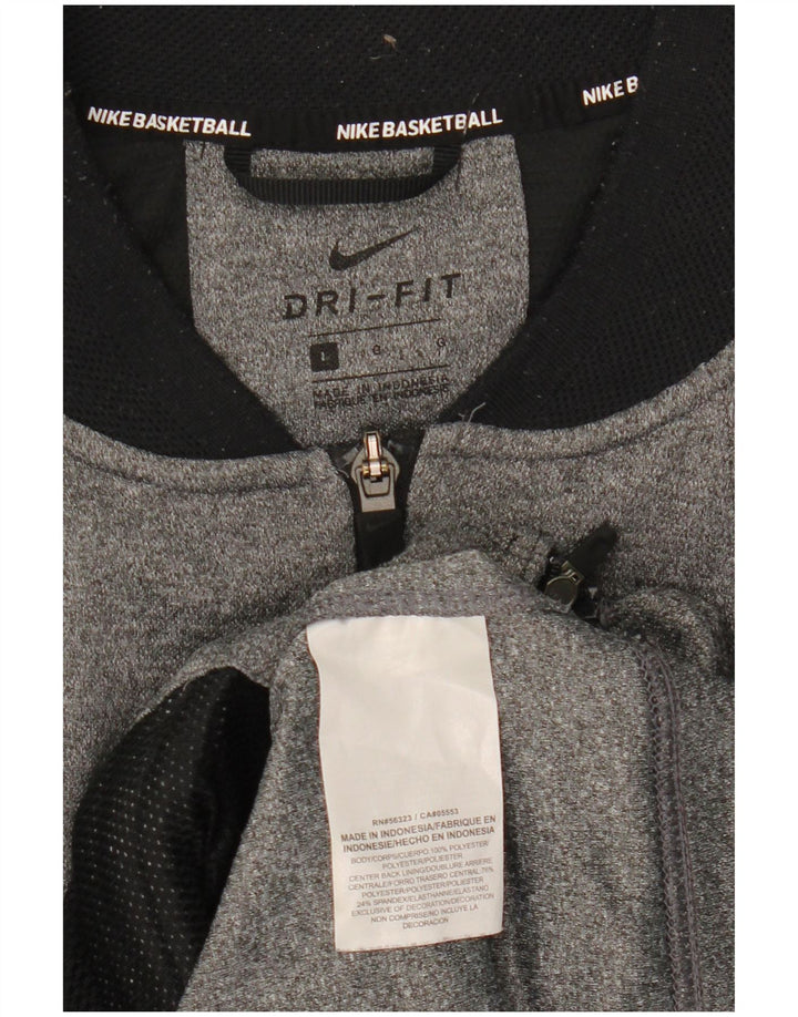 Jachetă de top pentru trening Nike Dri Fit pentru bărbați, mare, gri, poliester