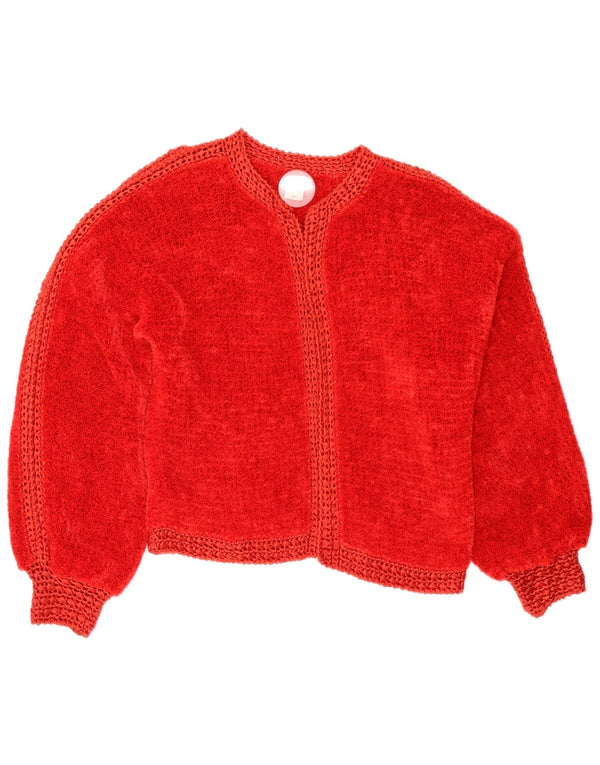 Pulover Cardigan Vintage pentru femei UK 14 Medium Red Acrilic
