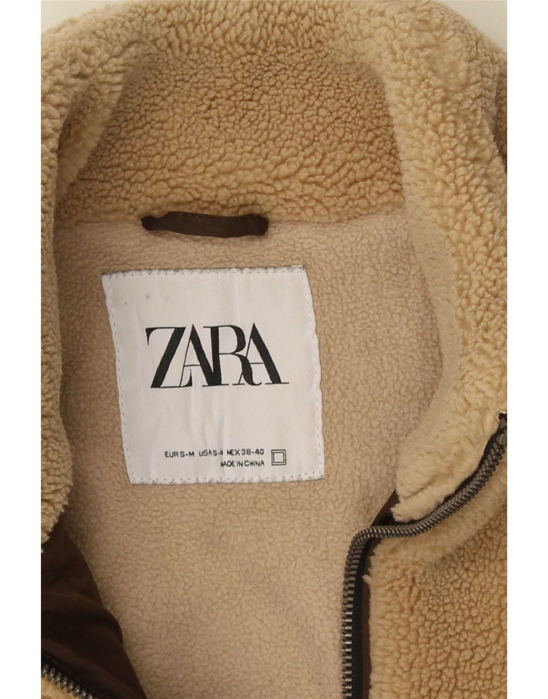Jachetă pentru bărbați din lână Zara UK 38 Medium Bej Poliester