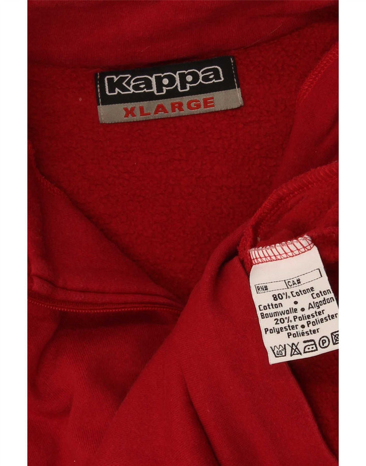 Hanorac pentru bărbați Kappa, cu fermoar și gât, pulover XL, bumbac roșu