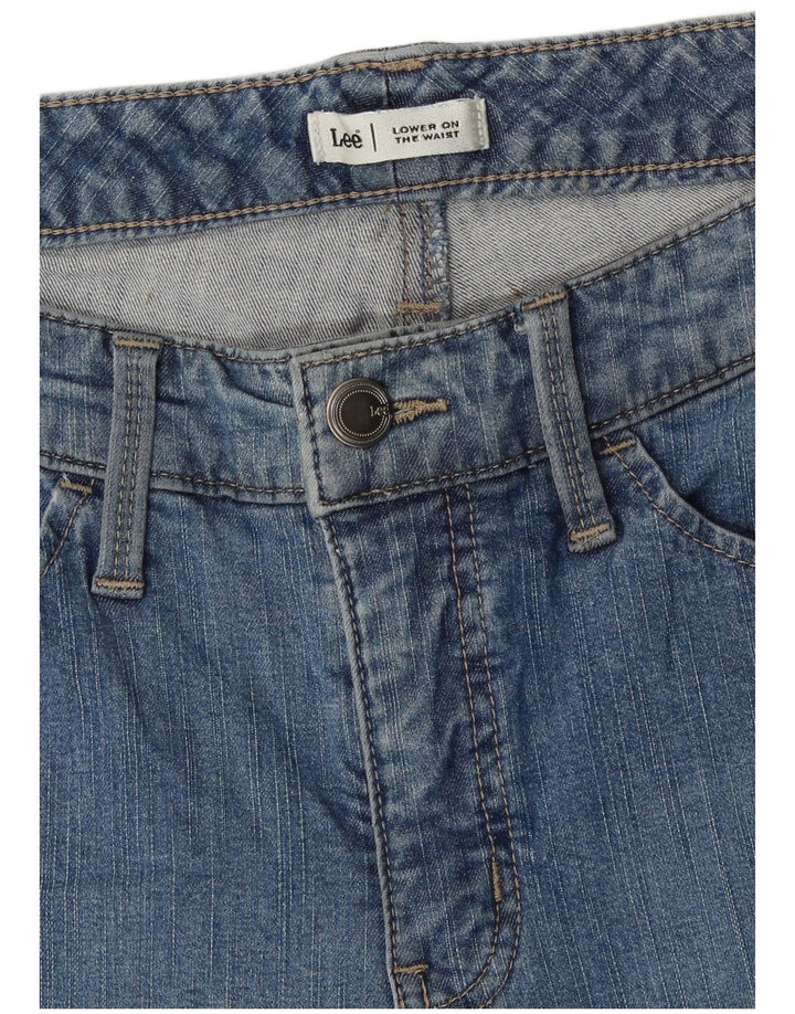 Blugi Capri LEE pentru femei cu talie joasă W30 L17 albastru