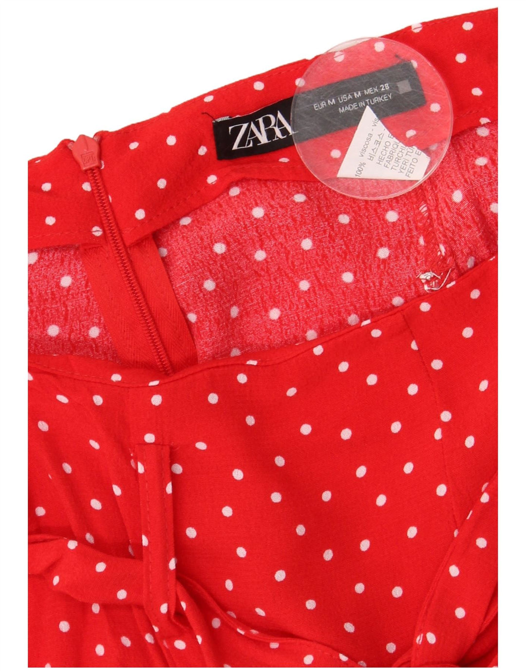 Fustă mini pentru femei Zara Medium W28 Viscoză cu pete roșii