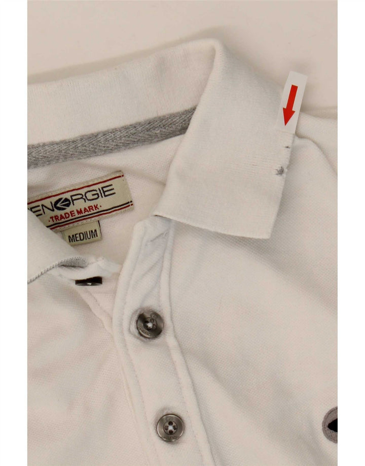 Tricou polo cu mânecă lungă pentru bărbați Energie, alb mediu