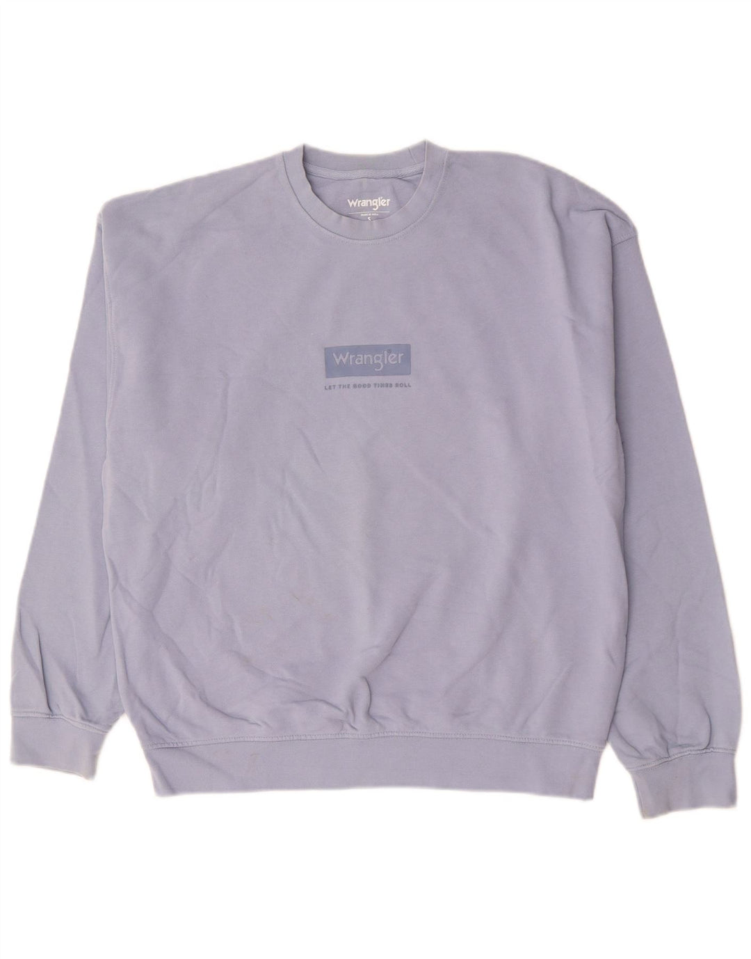 WRANGLER Hanorac cu grafică larg pentru bărbați, bumbac mic, albastru