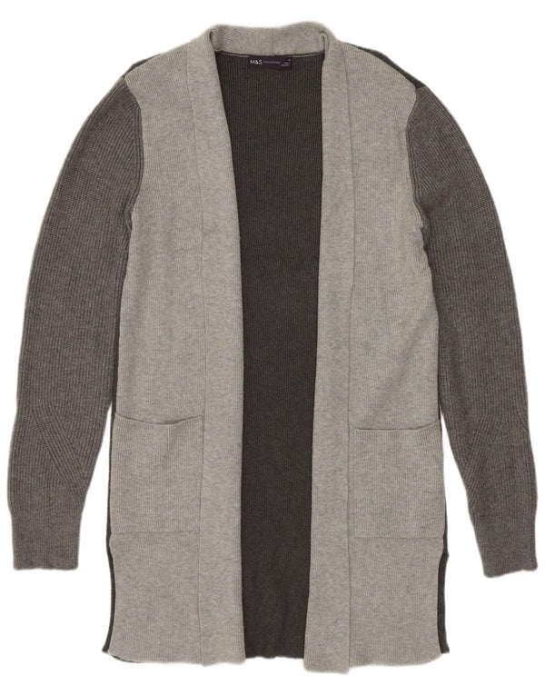 Marks & Spencer Womens Longline Cardigan Sweater UK 10 Small Grey