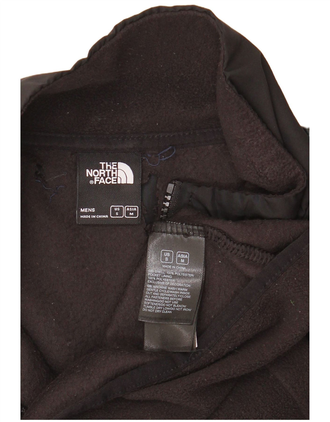 The North Face Mens Fleece Jacket UK 36 Small Black Poliester