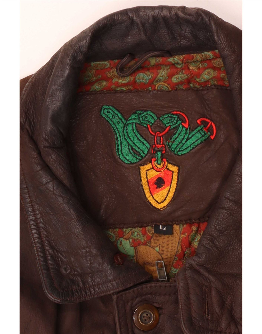 Jachetă de piele vintage pentru bărbați UK 40 mare maro