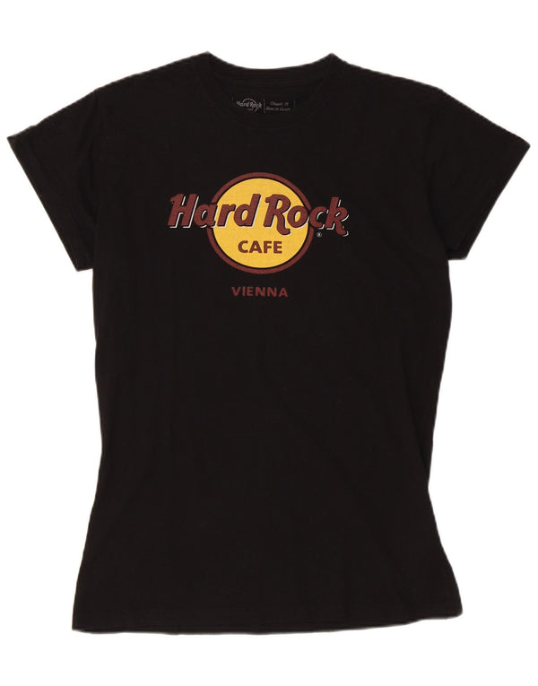 HARD ROCK CAFE Tricou grafic Vienna pentru femei Top UK 14, mare, negru, bumbac