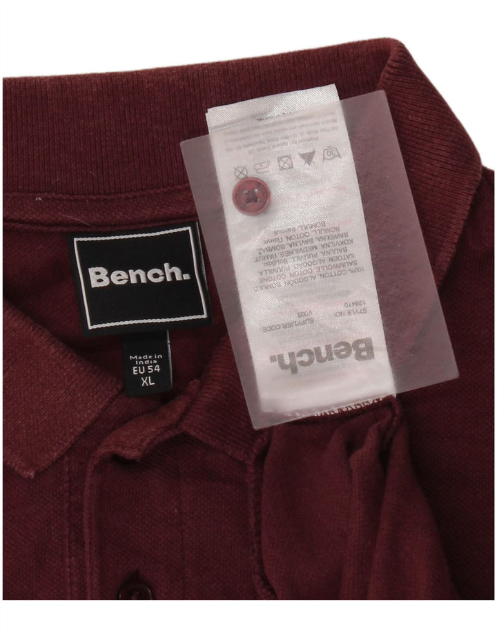 Tricou polo pentru bărbați Bench XL bumbac burgundă