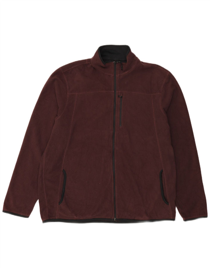 MARKS & SPENCER Jachetă fleece pentru bărbați, cu tăiere obișnuită, UK 42 2XL Burgundy
