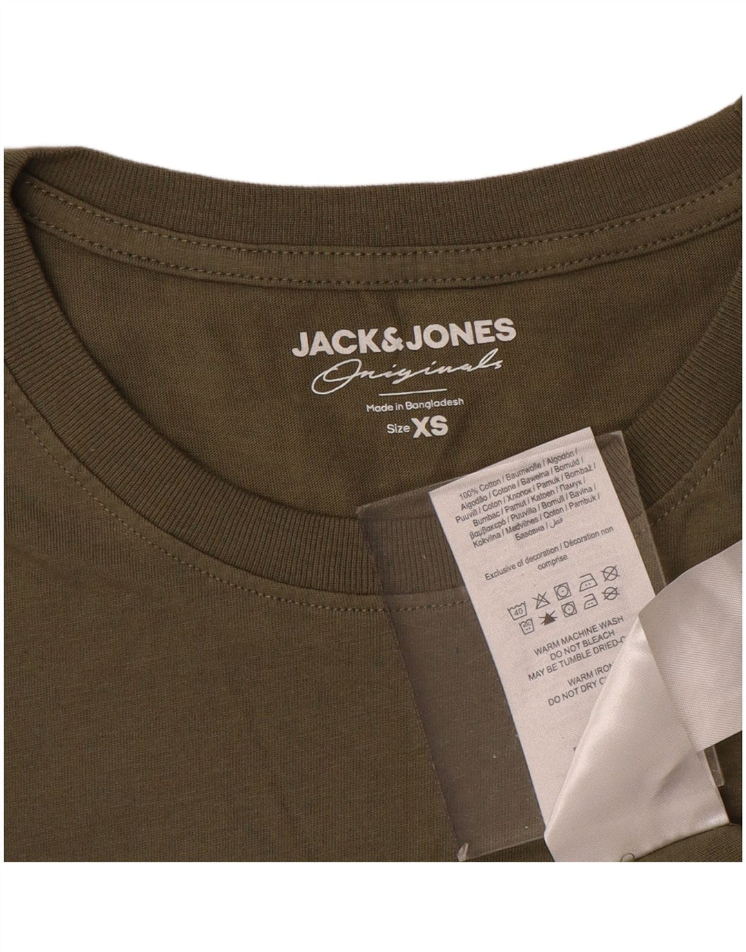 JACK & JONES Tricou Bărbați Top XS Kaki Bumbac