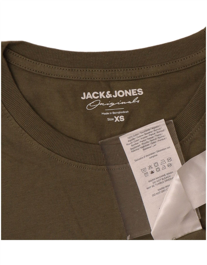 JACK & JONES Tricou Bărbați Top XS Kaki Bumbac