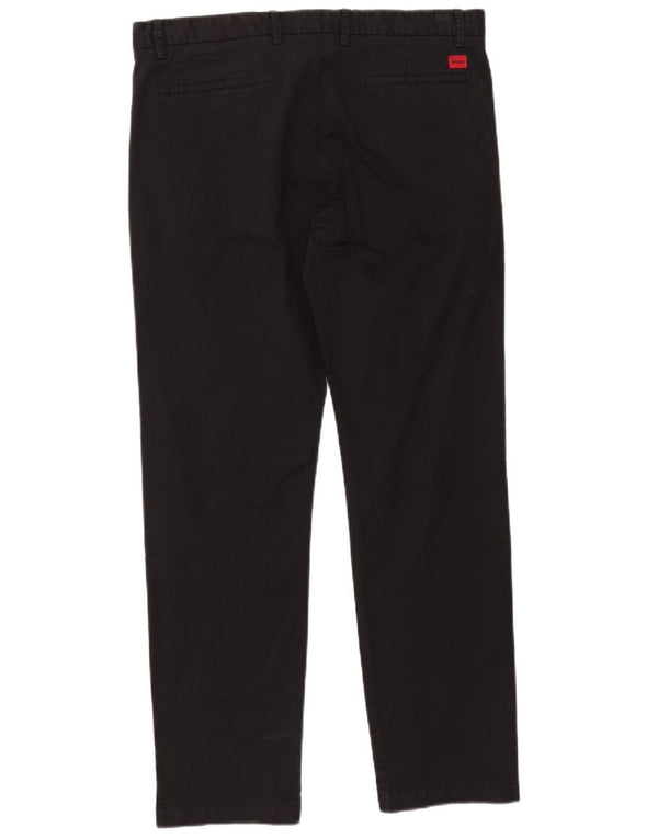 HUGO BOSS Mens Straight Chino Trousers W38 L31 Black
