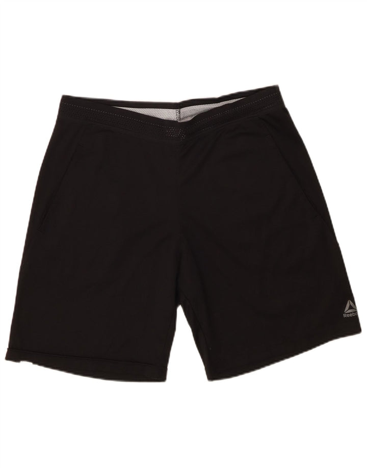 Pantaloni scurți sport pentru bărbați Reebok, poliester mediu negru