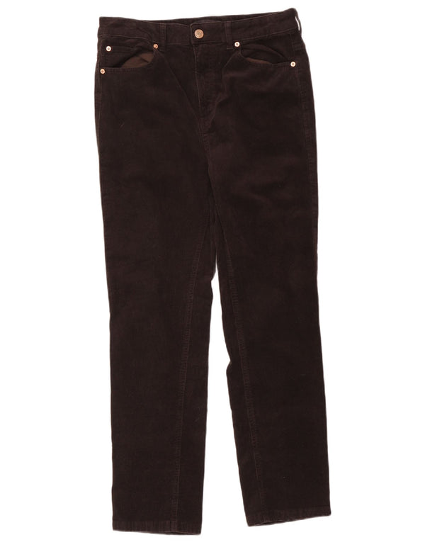 Marks & Spencer Pantaloni din velur cu talie înaltă pentru femei UK 14 Large W32 L27 Bro
