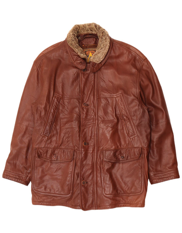 Palton din piele pentru bărbați Nivola UK 42 XL maro