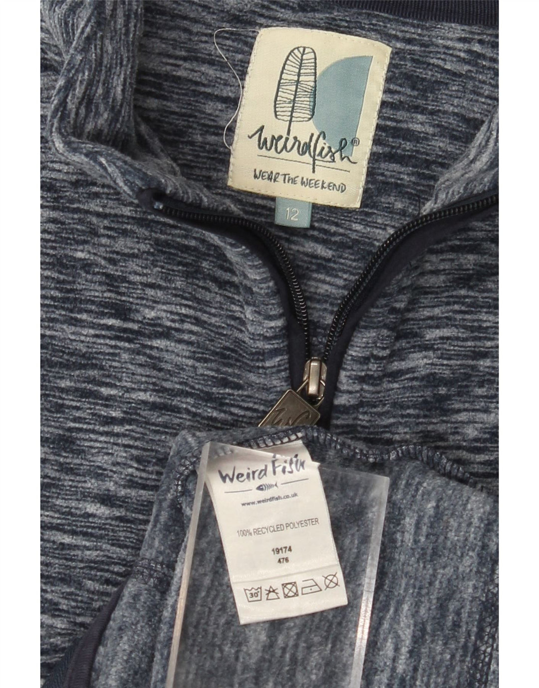 Jachetă fleece pentru femei WEIRD FISH UK 12, mediu, bleumarin, poliester pătat