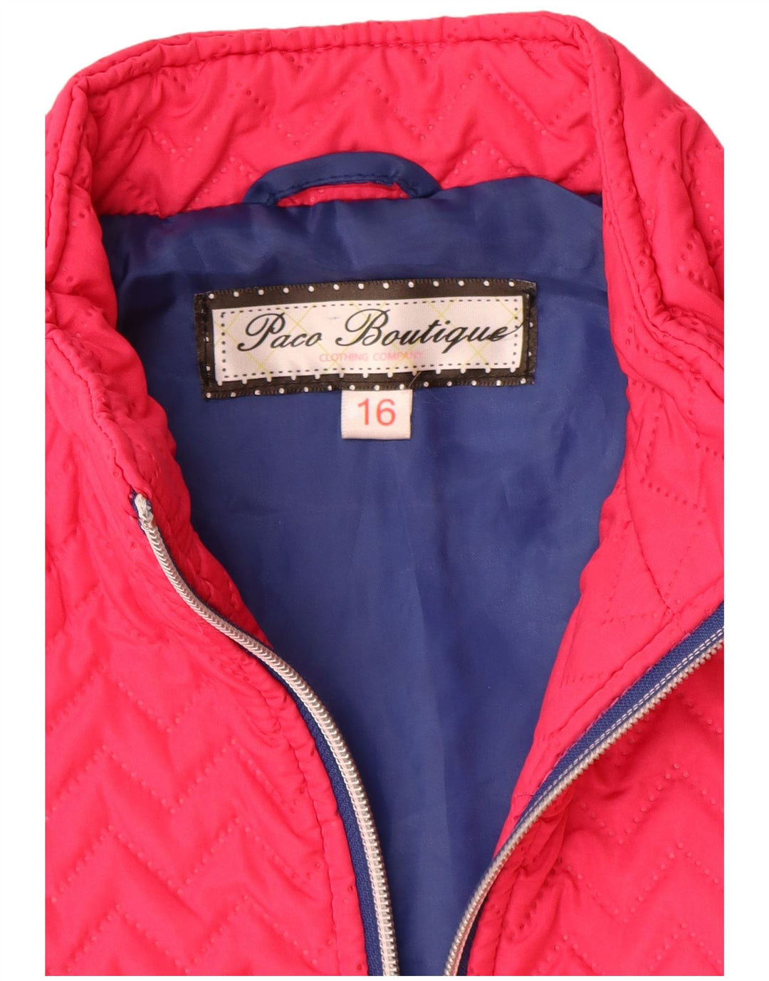 Gilet matlasat pentru femei Paco Boutique UK 16, poliester chevron, roz mare