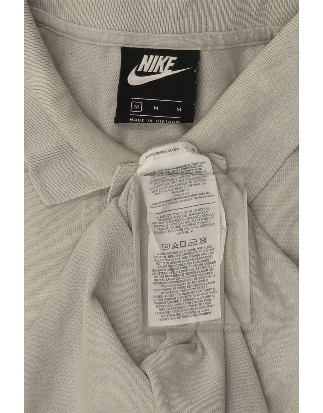 Tricou polo Nike pentru bărbați, bumbac gri mediu