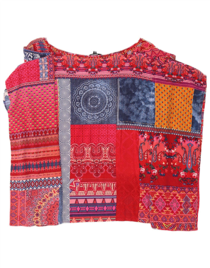 Bluză Desigual Poncho pentru femei Top UK 10 Patchwork multicolor mic