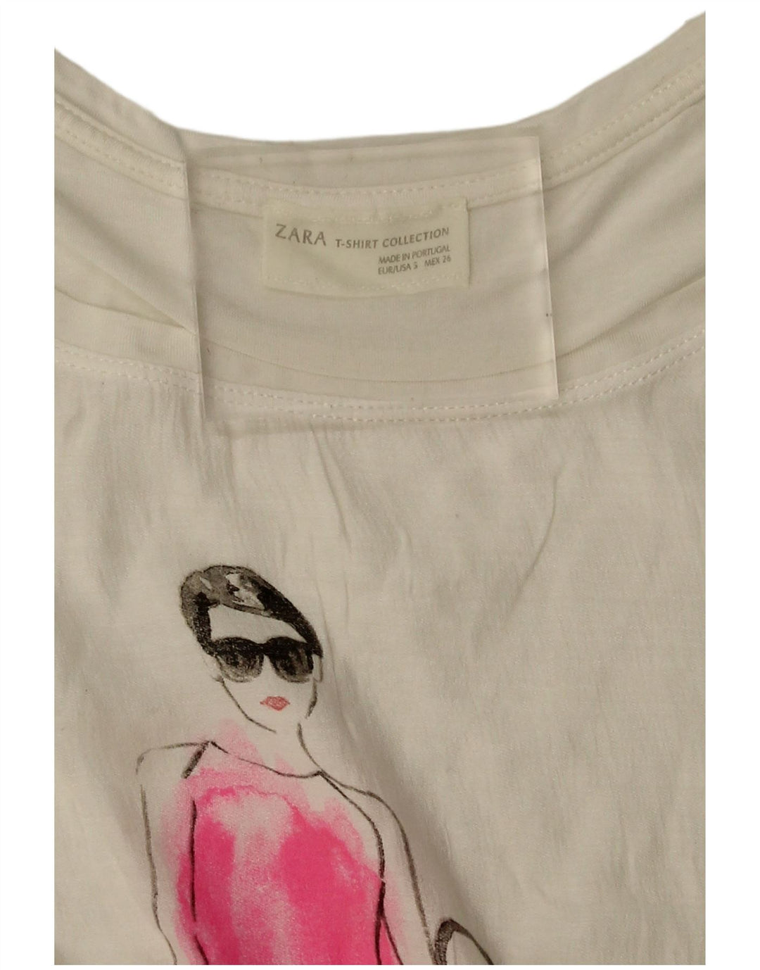 Tricou cu grafic pentru femei Zara UK 10 Small White