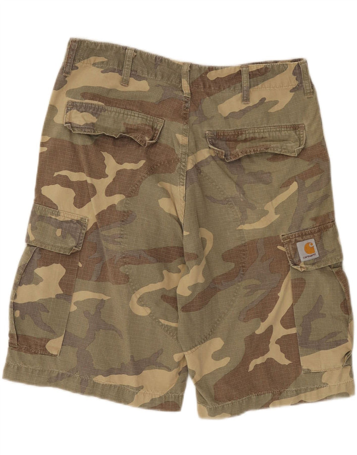 Pantaloni scurți cargo pentru bărbați CARHARTT W31, bumbac camuflaj, multicolor, mediu