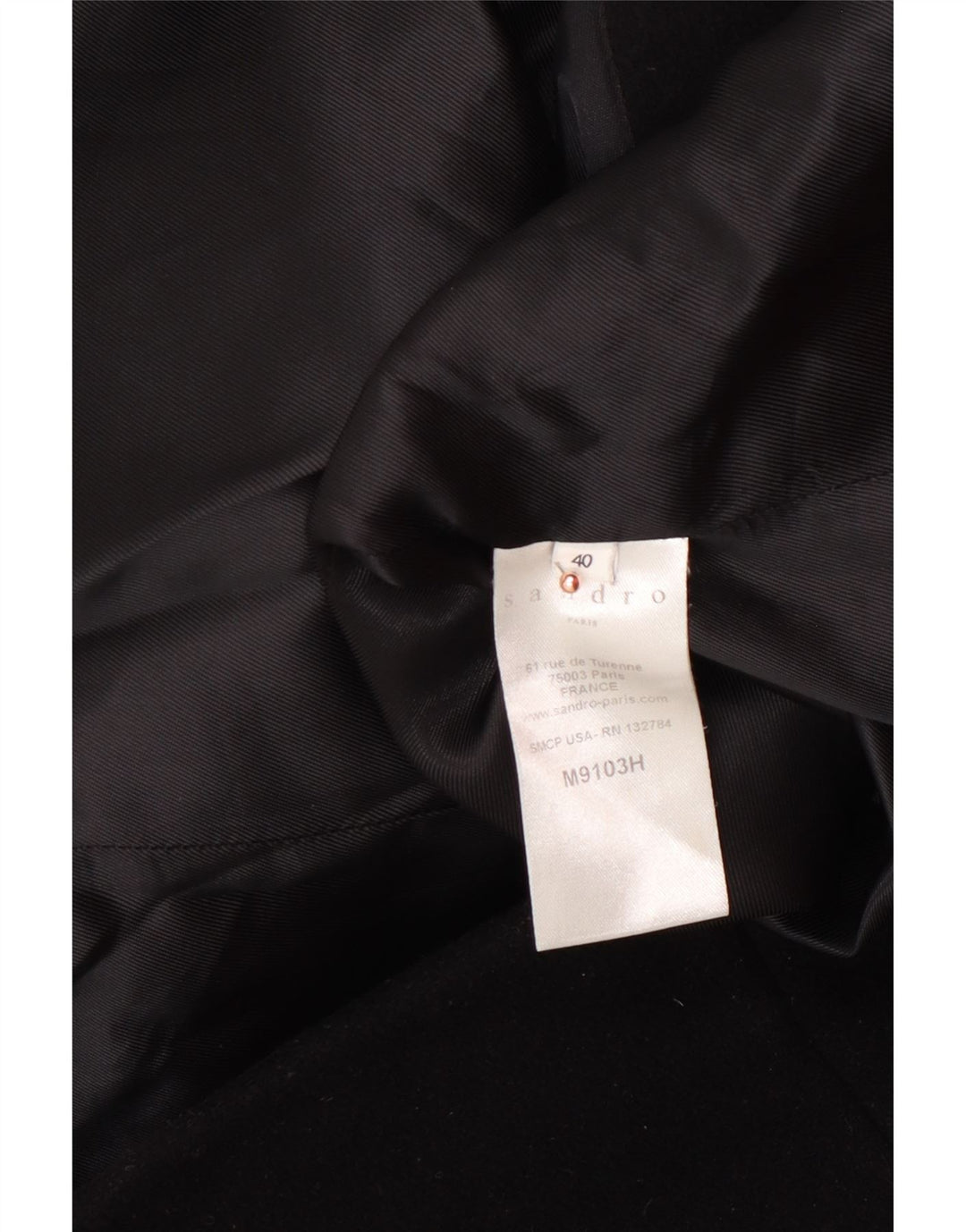 SANDRO Pardesiu cu glugă pentru femei EU 40 Lână neagră medie