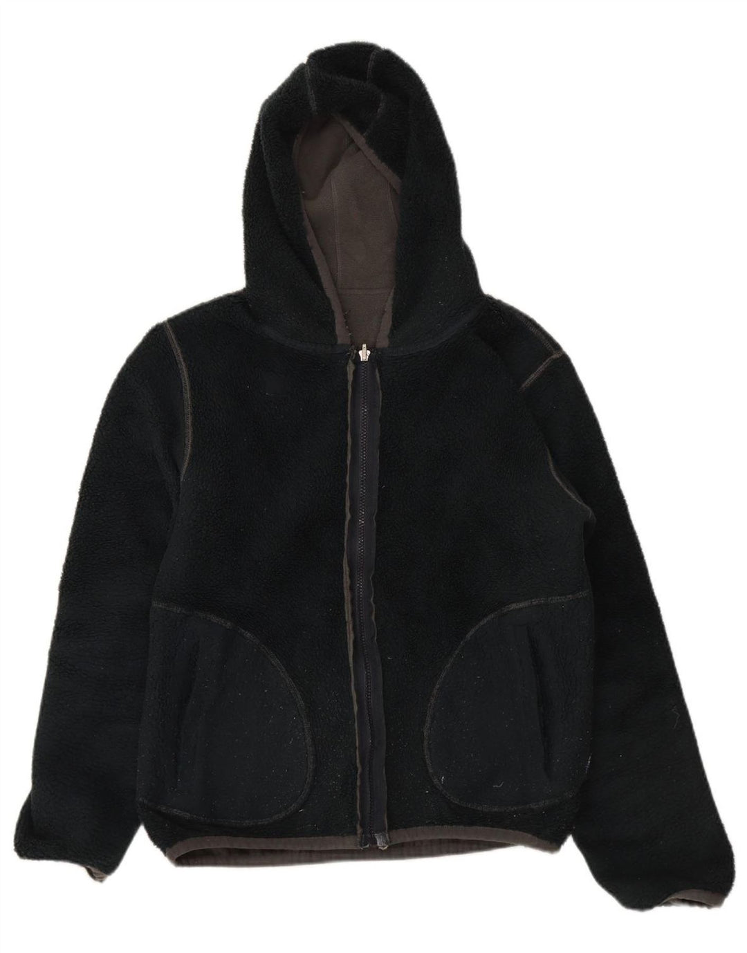 K-WAY Womens Fleece Reversible Jacket UK 16 Large Grey
