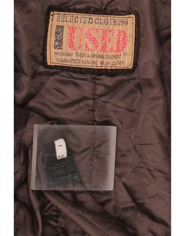 Jachetă din piele vintage pentru bărbați IT 56 3XL din piele maro