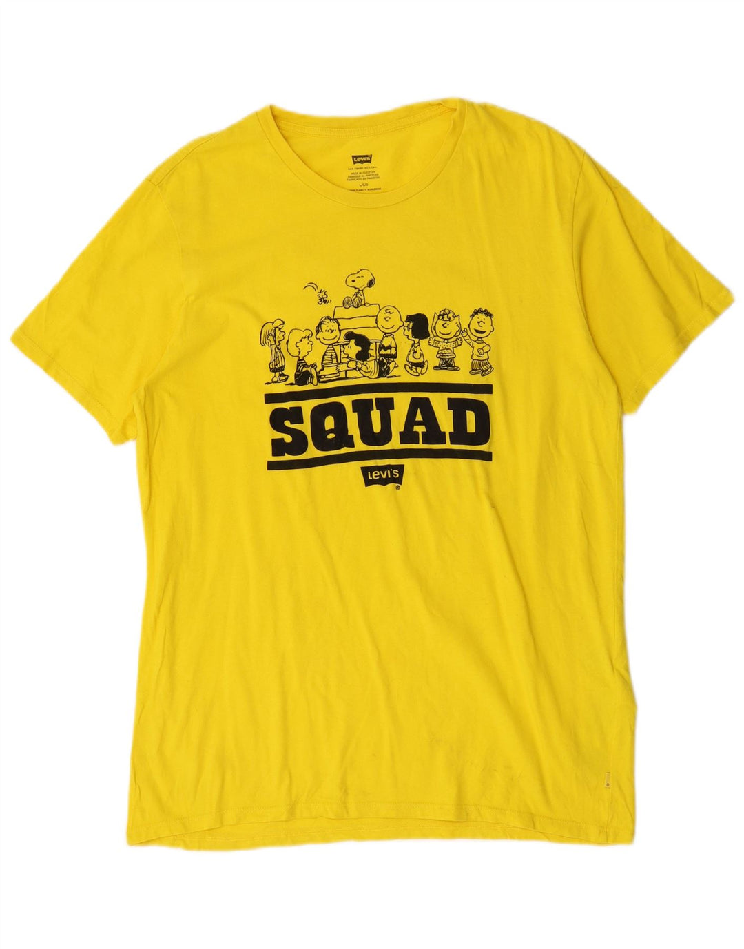 Tricou cu grafic Levi's Peanuts pentru bărbați Top mare din bumbac galben