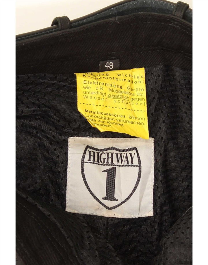 Highway 1 Pantaloni drepti din piele pentru bărbați IT 48 Medium L32 L34 Negru