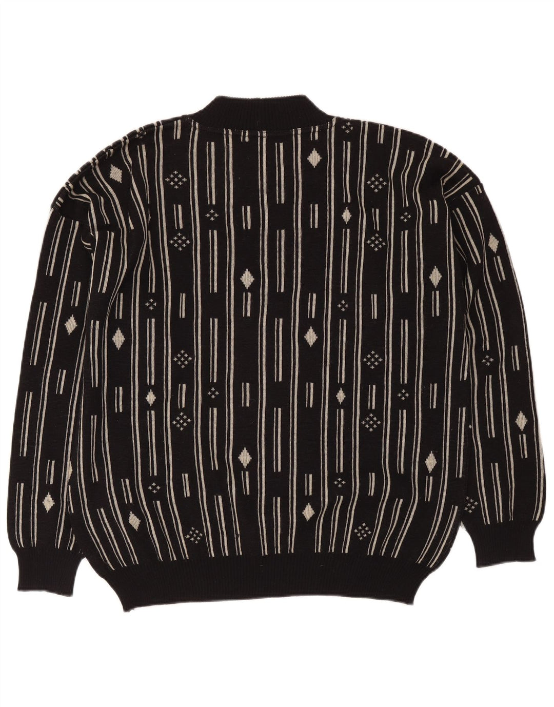 Pulover De Pietri pentru bărbați cu gât roșu IT 48 Medium Negru Geometric